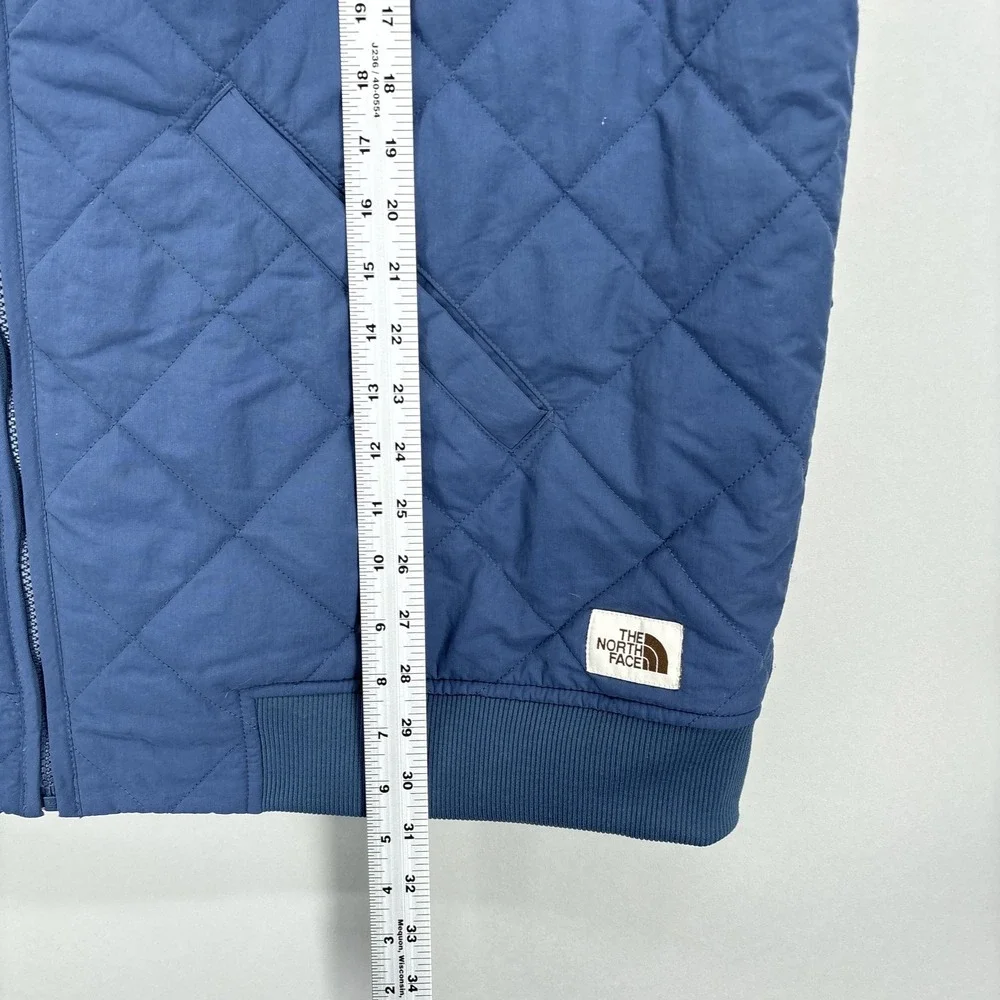 The North Face Vest Mens 2XL Blue Quilted Full Zip Sherpa Fleece Lined Insulated